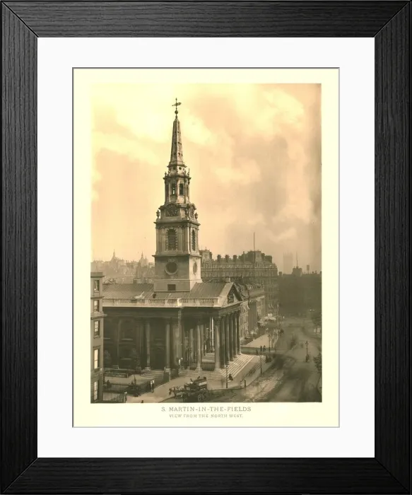 Framed Print : St Martin-in-the-Fields, View from the North West, mid-late 19th century. Creator: Unknown Framed Print : St Martin-in-the-Fields, View from the North West, mid-late 19th century. Creator: Unknown