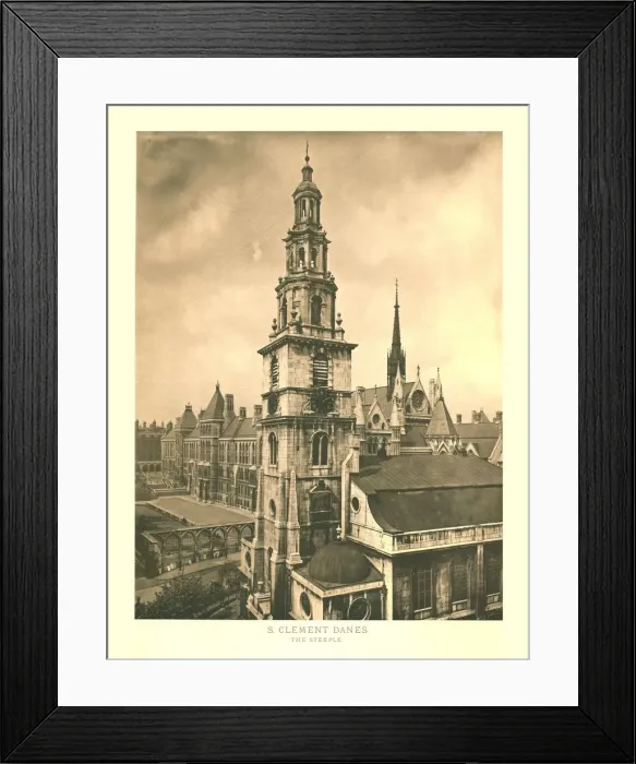 Framed Print : St Clement Danes, The Steeple, mid-late 19th century. Creator: Unknown Framed Print : St Clement Danes, The Steeple, mid-late 19th century. Creator: Unknown