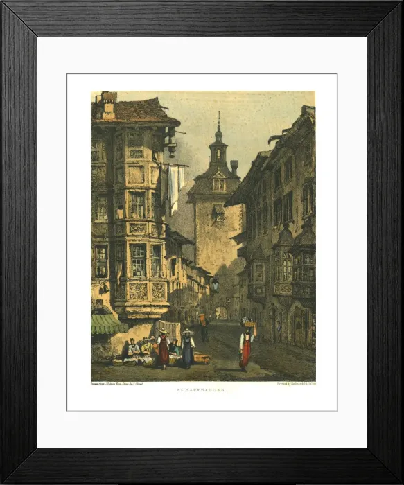 Framed Print : Schaffhausen, early 19th century. Creator: Samuel Prout Framed Print : Schaffhausen, early 19th century. Creator: Samuel Prout