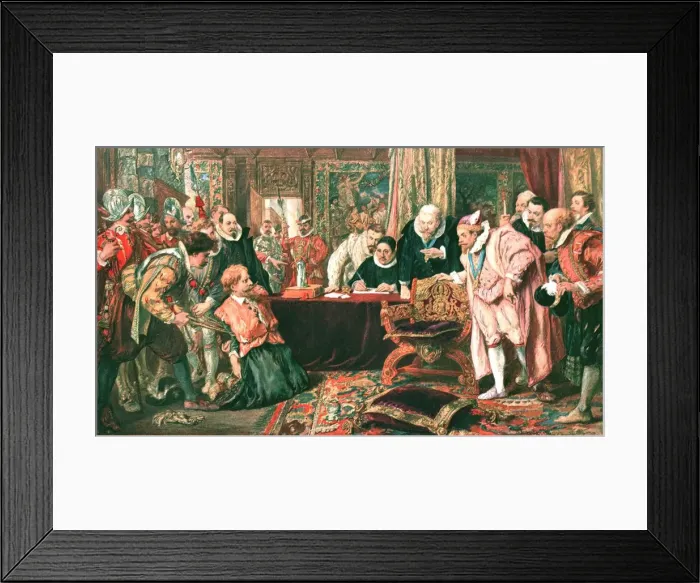 Framed Print : Guy Fawkes before James the First, c1870, (c1900). Creator: Unknown Framed Print : Guy Fawkes before James the First, c1870, (c1900). Creator: Unknown