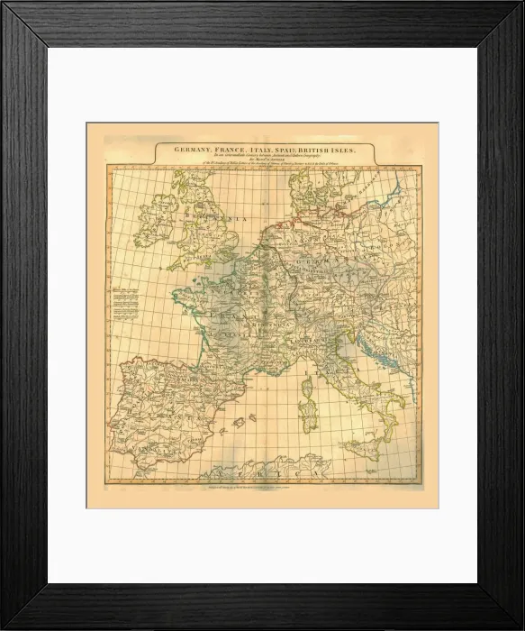 Framed Print : Map of Europe, 1821. Creator: Unknown Framed Print : Map of Europe, 1821. Creator: Unknown