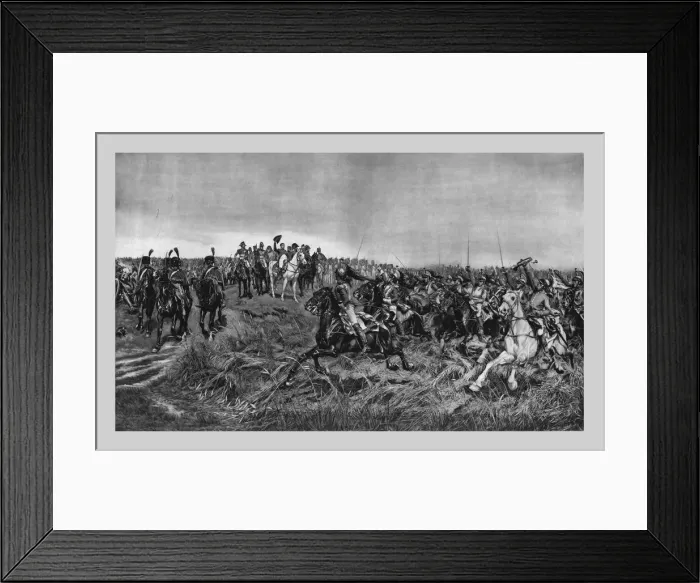 Framed Print : Charge of the French Cuirassiers, (late 19th century). Creator: Unknown Framed Print : Charge of the French Cuirassiers, (late 19th century). Creator: Unknown
