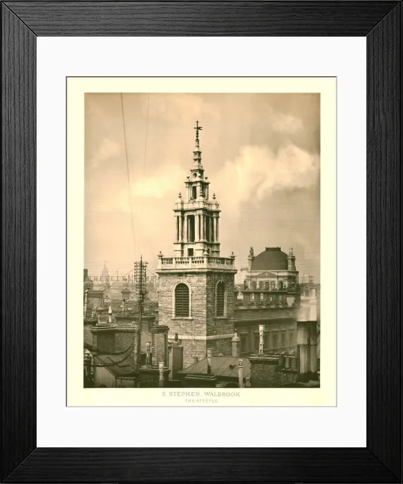 Framed Print : St Stephen Walbrook, The Steeple, mid-late 19th century. Creator: Unknown Framed Print : St Stephen Walbrook, The Steeple, mid-late 19th century. Creator: Unknown
