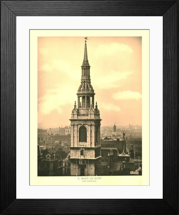 Framed Print : St Mary-Le-Bow, The Steeple, mid-late 19th century. Creator: Unknown Framed Print : St Mary-Le-Bow, The Steeple, mid-late 19th century. Creator: Unknown