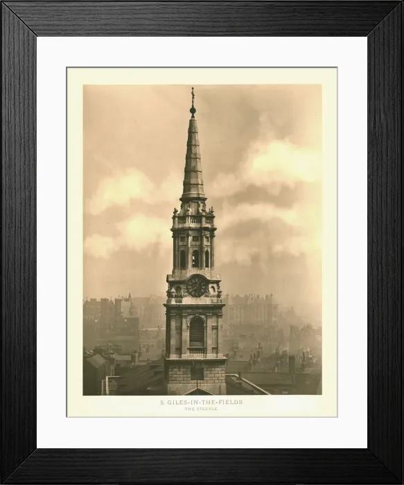 Framed Print : St Giles-in-the-Fields, The Steeple, mid-late 19th century. Creator: Unknown