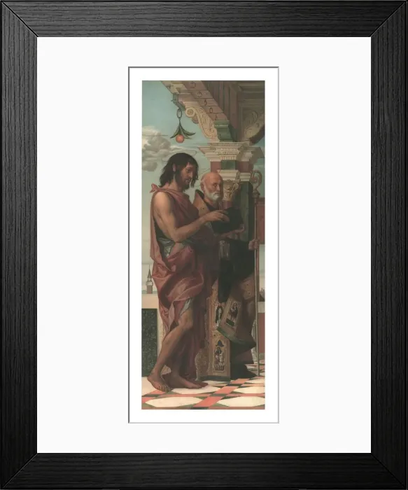 Framed Print : St. John the Baptist with St. Benedict, 1874. Creator: Storch & Kramer Framed Print : St. John the Baptist with St. Benedict, 1874. Creator: Storch & Kramer