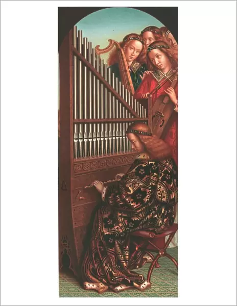 St Cecilia at the organ, (c1865). Creator: Christian Schultz