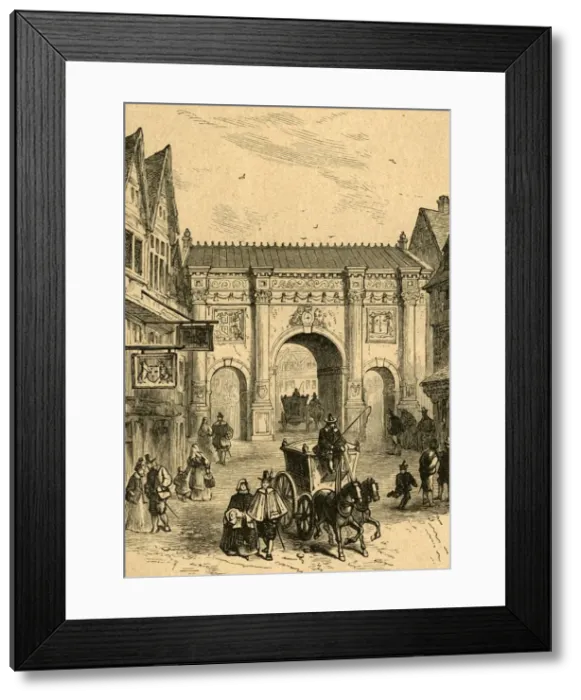 Framed Print : The Old Wooden Temple Bar, (1897). Creator: Unknown Framed Print : The Old Wooden Temple Bar, (1897). Creator: Unknown