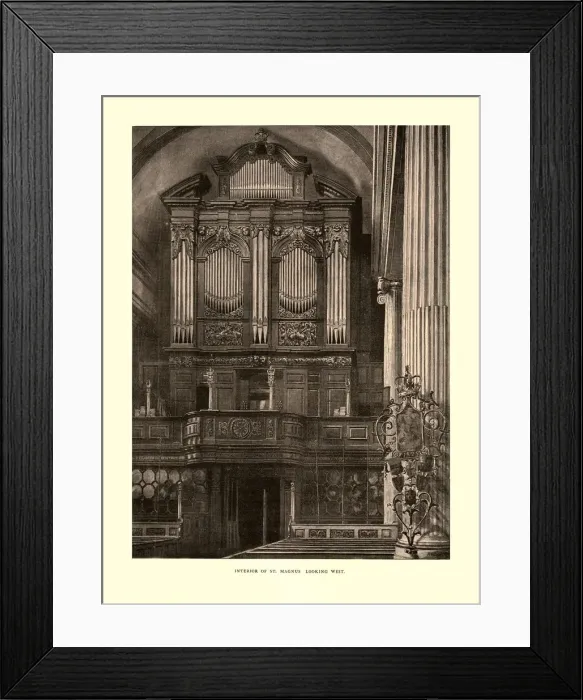 Framed Print : Interior of St. Magnus Looking West, mid-late 19th century. Creator: Unknown Framed Print : Interior of St. Magnus Looking West, mid-late 19th century. Creator: Unknown