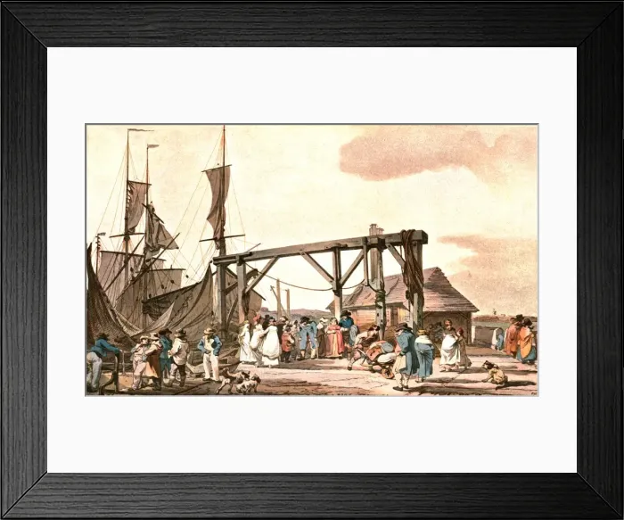 Framed Print : Arrival of the Hoy at Margate, 1808, (c1900). Creator: Unknown Framed Print : Arrival of the Hoy at Margate, 1808, (c1900). Creator: Unknown