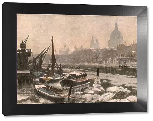 The Thames: A Severe Winter, (c1900). Creator: Unknown