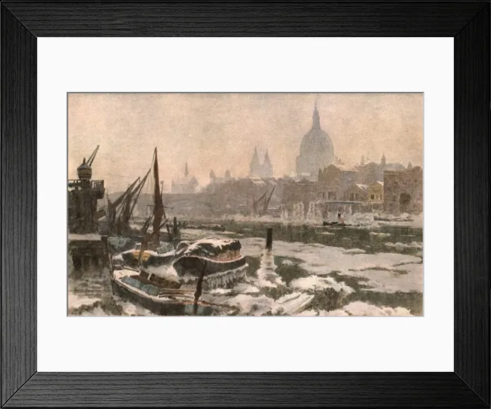 Framed Print : The Thames: A Severe Winter, (c1900). Creator: Unknown Framed Print : The Thames: A Severe Winter, (c1900). Creator: Unknown