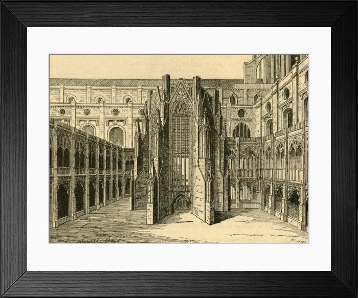 Framed Print : The Chapter House of Old St. Pauls, from a view by Hollar, (1897). Creator: Unknown Framed Print : The Chapter House of Old St. Pauls, from a view by Hollar, (1897). Creator: Unknown