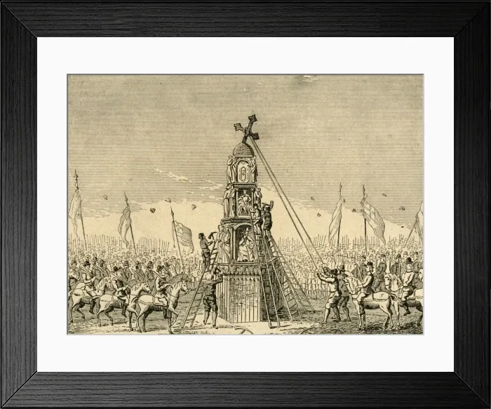 Framed Print : The Demolition of Cheapside Cross, (1643), 1897. Creator: Unknown Framed Print : The Demolition of Cheapside Cross, (1643), 1897. Creator: Unknown