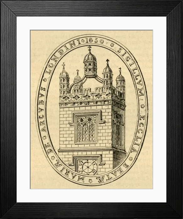 Framed Print : The Seal of Bow Church, c1650, (1897). Creator: Unknown Framed Print : The Seal of Bow Church, c1650, (1897). Creator: Unknown