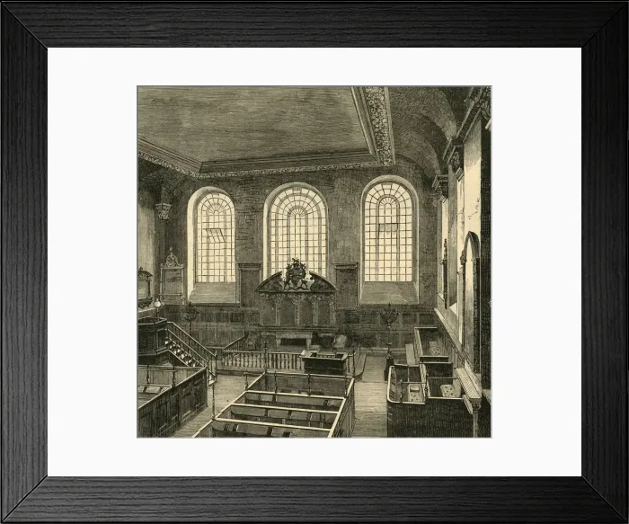 Framed Print : Interior of St. Michaels, Wood Street, 1876, (1897). Creator: Unknown Framed Print : Interior of St. Michaels, Wood Street, 1876, (1897). Creator: Unknown