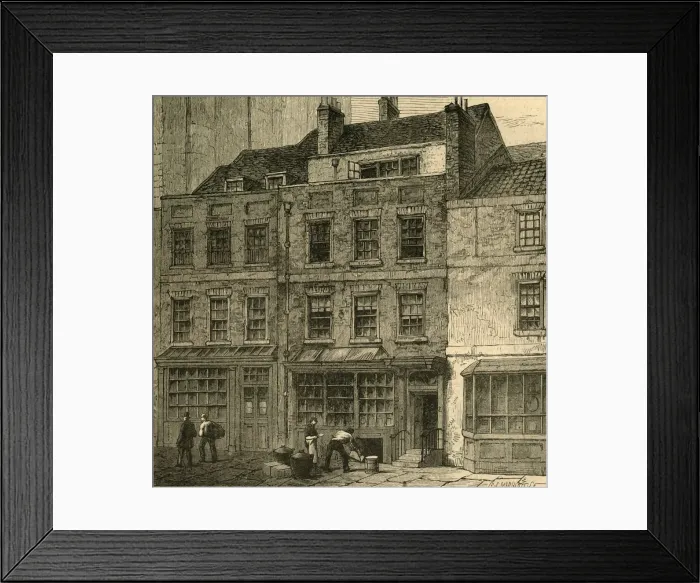 Framed Print : Popes House, Plough Court, Lombard Street (1860), (1897). Creator: Unknown
