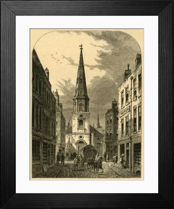 Framed Print : St. Antholins Church, Watling Street (1868), (1897). Creator: Unknown Framed Print : St. Antholins Church, Watling Street (1868), (1897). Creator: Unknown