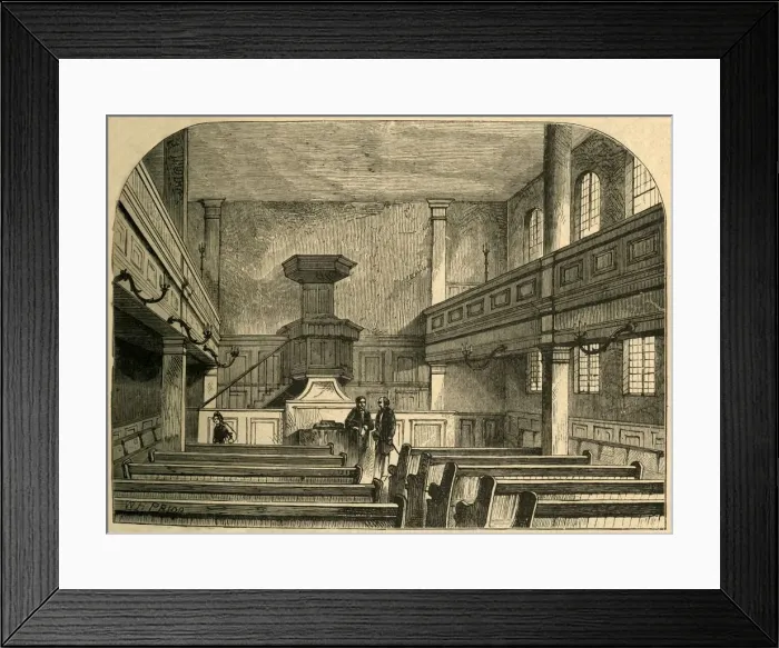 Framed Print : Interior of the Moravian Chapel in Fetter Lane, 1897. Creator: Unknown