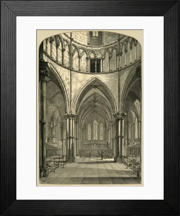 Framed Print : Interior of the Temple Church, 1870, (1897). Creator: Unknown Framed Print : Interior of the Temple Church, 1870, (1897). Creator: Unknown