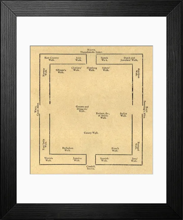 Framed Print : Plan of the Exchange in 1837, (1897). Creator: Unknown Framed Print : Plan of the Exchange in 1837, (1897). Creator: Unknown