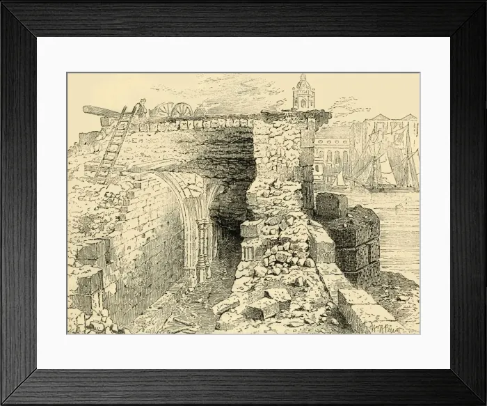Framed Print : Remains of the Chapel of St. Thomas, Old London Bridge, (c1872). Creator: Unknown Framed Print : Remains of the Chapel of St. Thomas, Old London Bridge, (c1872). Creator: Unknown