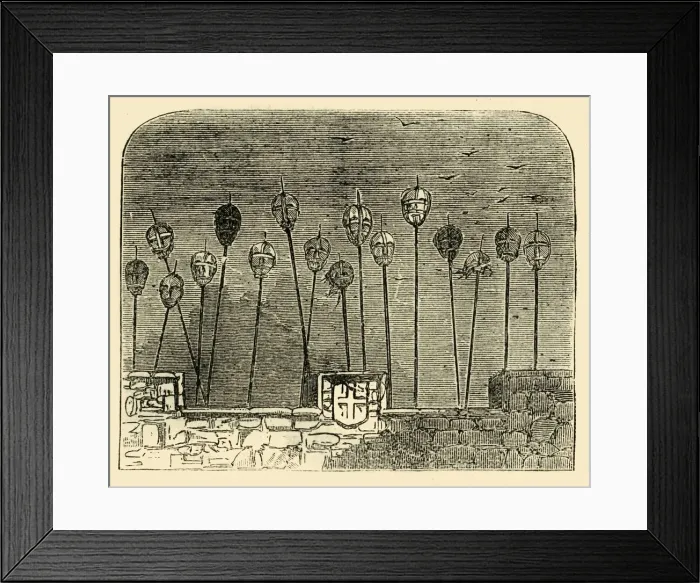 Framed Print : Heads on Old London Bridge, (c1872). Creator: Unknown Framed Print : Heads on Old London Bridge, (c1872). Creator: Unknown