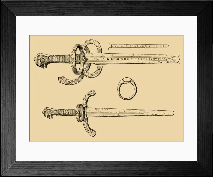 Framed Print : Sword, Dagger and Ring of King James IV, of Scotland, 1897. Creator: Unknown Framed Print : Sword, Dagger and Ring of King James IV, of Scotland, 1897. Creator: Unknown
