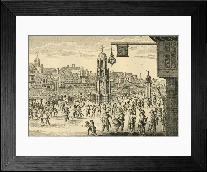 Framed Print : Ancient View of Cheapside, (1897). Creator: Unknown Framed Print : Ancient View of Cheapside, (1897). Creator: Unknown