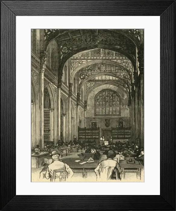 Framed Print : The Library, Guildhall, 1897. Creator: Unknown Framed Print : The Library, Guildhall, 1897. Creator: Unknown
