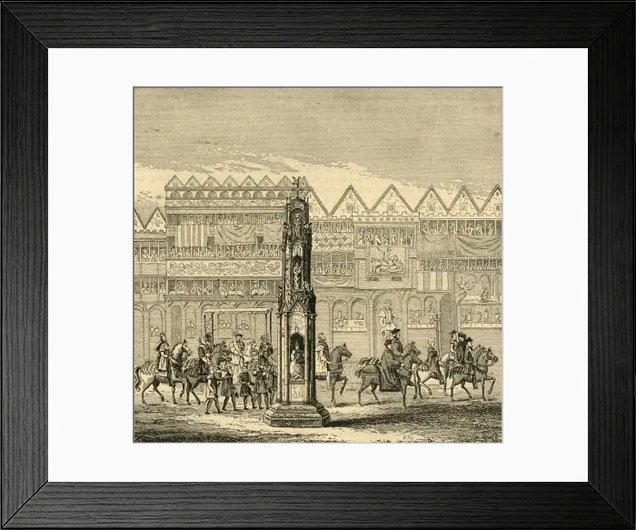 Framed Print : Cheapside Cross, as it appeared in 1547, (1897). Creator: Unknown Framed Print : Cheapside Cross, as it appeared in 1547, (1897). Creator: Unknown