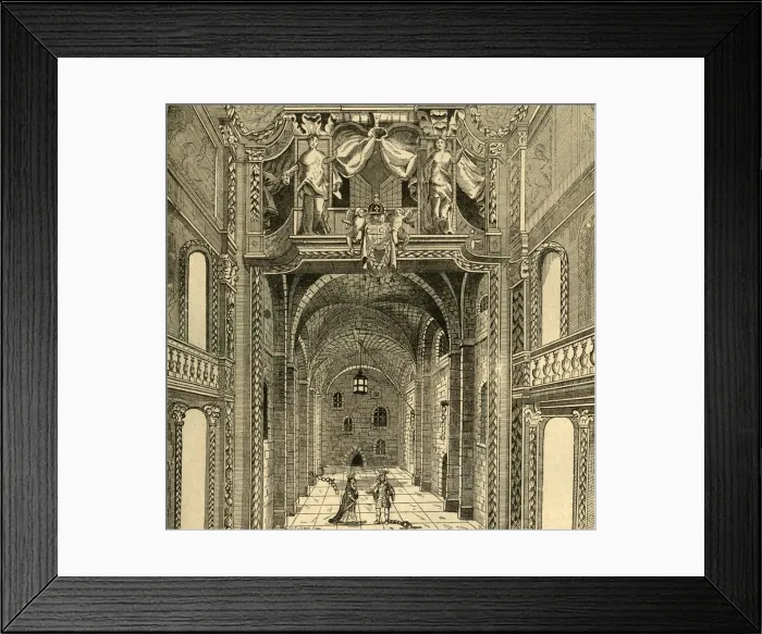 Framed Print : Interior of the Dukes Theatre, c1673, (1897). Creator: Unknown Framed Print : Interior of the Dukes Theatre, c1673, (1897). Creator: Unknown