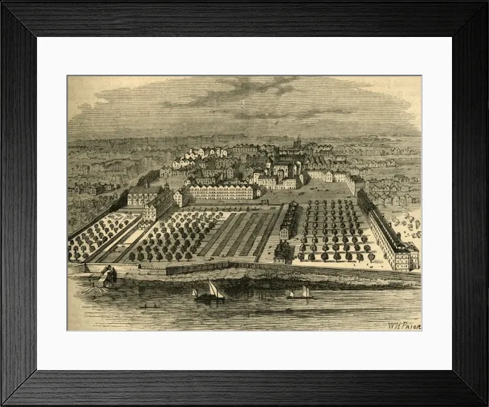 Framed Print : The Temple in 1671. (From an old bird s-eye view in the inner temple), (1897) Framed Print : The Temple in 1671. (From an old bird s-eye view in the inner temple), (1897)