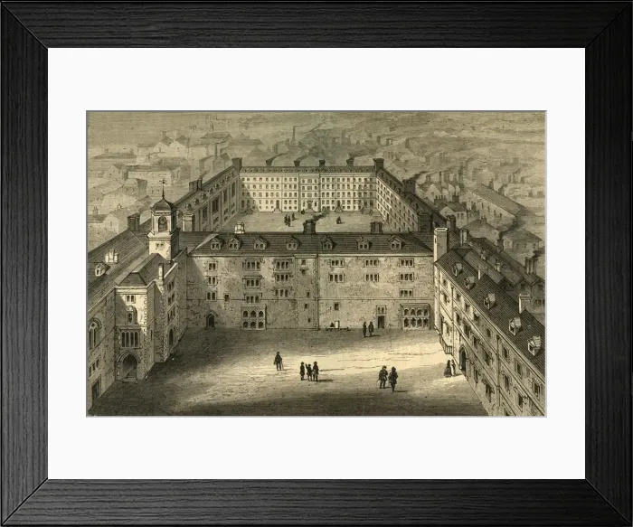 Framed Print : Bridewell as Rebuilt after the Fire, from an old print, (1897). Creator: Unknown Framed Print : Bridewell as Rebuilt after the Fire, from an old print, (1897). Creator: Unknown