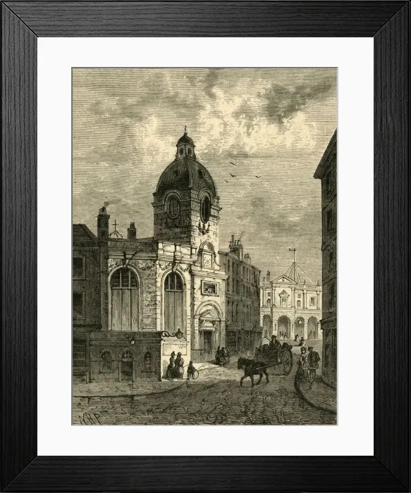 Framed Print : The Church of St. Benet Fink, from an Old View, (1897). Creator: Unknown Framed Print : The Church of St. Benet Fink, from an Old View, (1897). Creator: Unknown