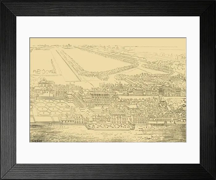 Framed Print : Whitehall, from the River, (1881). Creator: Unknown Framed Print : Whitehall, from the River, (1881). Creator: Unknown