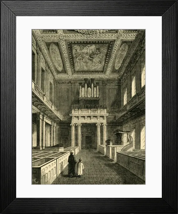 Framed Print : Interior of the Chapel Royal (Banqueting House), Whitehall, (1881). Creator: Unknown Framed Print : Interior of the Chapel Royal (Banqueting House), Whitehall, (1881). Creator: Unknown