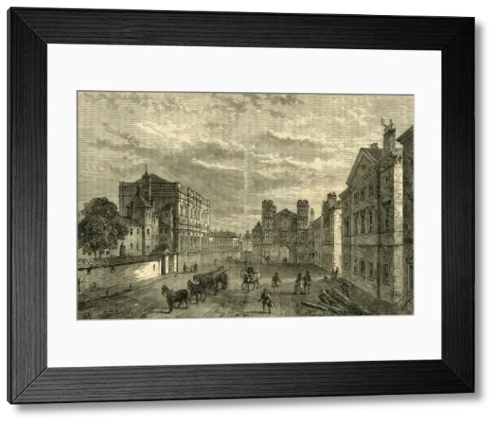 Framed Print : Whitehall, Looking Towards the Holbein Gateway, (1881). Creator: Unknown Framed Print : Whitehall, Looking Towards the Holbein Gateway, (1881). Creator: Unknown