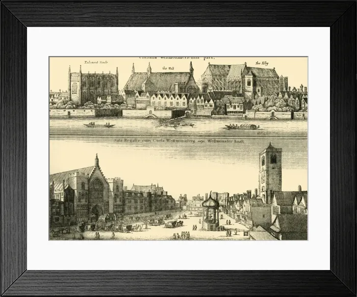 Framed Print : Two Views of Westminster, (1881). Creator: Unknown Framed Print : Two Views of Westminster, (1881). Creator: Unknown