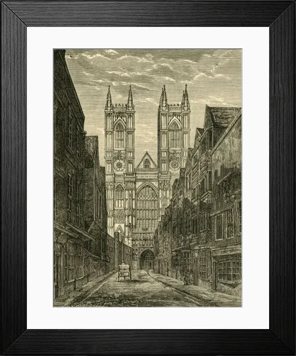 Framed Print : West Front of Westminster Abbey, from Tothill Street, (1881). Creator: Unknown Framed Print : West Front of Westminster Abbey, from Tothill Street, (1881). Creator: Unknown