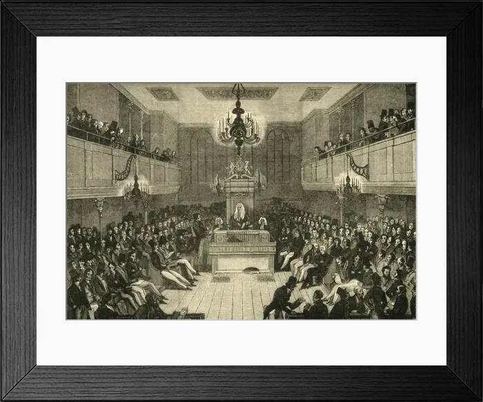 Framed Print : Interior of the House of Commons, 1834, (1881). Creator: Unknown Framed Print : Interior of the House of Commons, 1834, (1881). Creator: Unknown
