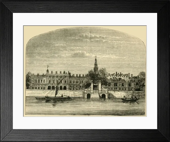 Framed Print : Somerset House and Stairs, (1881). Creator: Unknown Framed Print : Somerset House and Stairs, (1881). Creator: Unknown
