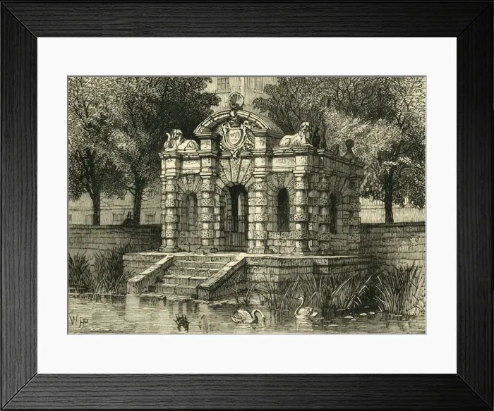 Framed Print : Buckingham Gate in 1830, (1881). Creator: Unknown Framed Print : Buckingham Gate in 1830, (1881). Creator: Unknown