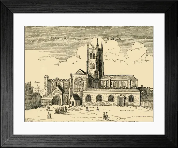 Framed Print : View of St. Mary Overy, (c1878). Creator: Unknown Framed Print : View of St. Mary Overy, (c1878). Creator: Unknown