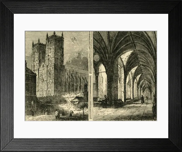 Framed Print : The Western Towers and Cloisters of Westminster Abbey, (1881). Creator: Unknown Framed Print : The Western Towers and Cloisters of Westminster Abbey, (1881). Creator: Unknown