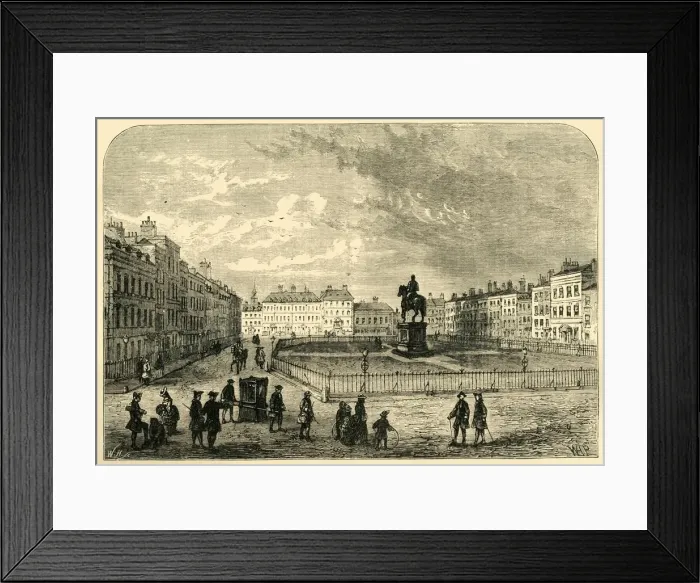 Framed Print : Leicester Square, about 1750, (1881). Creator: Unknown Framed Print : Leicester Square, about 1750, (1881). Creator: Unknown