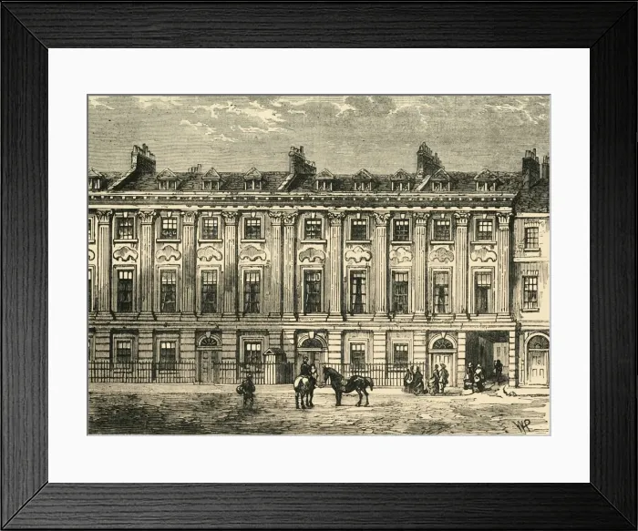 Framed Print : Old Houses in Great Queen Street, South Side, 1850, (1881). Creator: Unknown Framed Print : Old Houses in Great Queen Street, South Side, 1850, (1881). Creator: Unknown