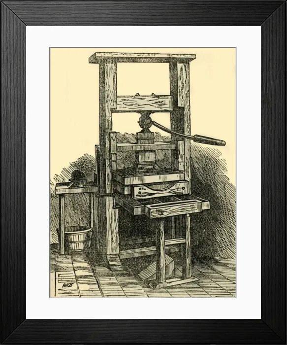 Framed Print : Duplicate of Franklins Press, (1881). Creator: Unknown Framed Print : Duplicate of Franklins Press, (1881). Creator: Unknown
