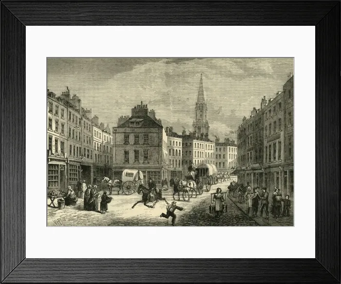 Framed Print : Middle Row, St. Giless, About 1838, (1881). Creator: Unknown Framed Print : Middle Row, St. Giless, About 1838, (1881). Creator: Unknown