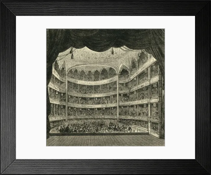 Framed Print : Interior of Drury Lane Theatre, 1804, (1881). Creator: Unknown Framed Print : Interior of Drury Lane Theatre, 1804, (1881). Creator: Unknown